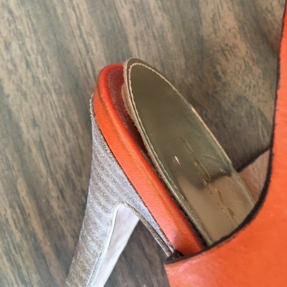 Orange Coach strappy heels - size 8 M - Picture 6 of 7